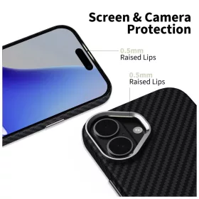  TECH-PROTECT ION CARBON MAGSAFE iPhone 17 készülékhez tok fekete/ezüst