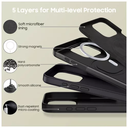 TECH-PROTECT SILICONE MAGSAFE iPhone 16 Pro készülékhez tok matt fekete