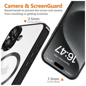   TECH-PROTECT MAGFLEX MAGSAFE iPhone 16 készülékhez tok, fényes fekete