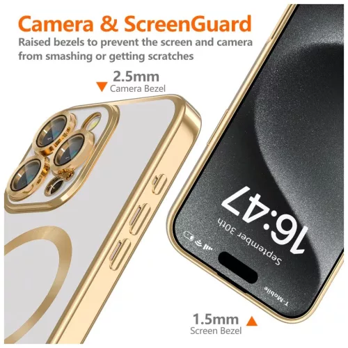 TECH-PROTECT MAGFLEX MAGSAFE iPhone 16 Pro Max készülékhez tok fényes arany