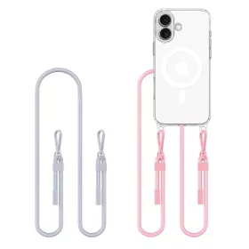   TECH-PROTECT FLEXAIR CHAIN MAGSAFE iPhone 16 tok készülékhez szürke & rózsaszín