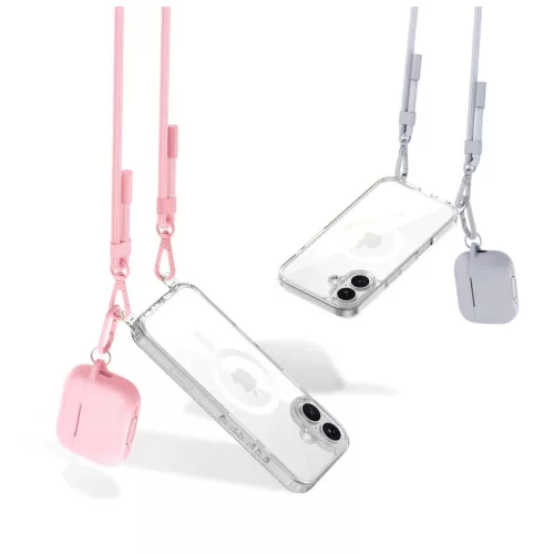 TECH-PROTECT FLEXAIR CHAIN MAGSAFE iPhone 16 tok készülékhez szürke & rózsaszín