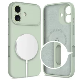   TECH-PROTECT SILICONE MAGSAFE iPhone 17 készülékhez tok zsályazöld