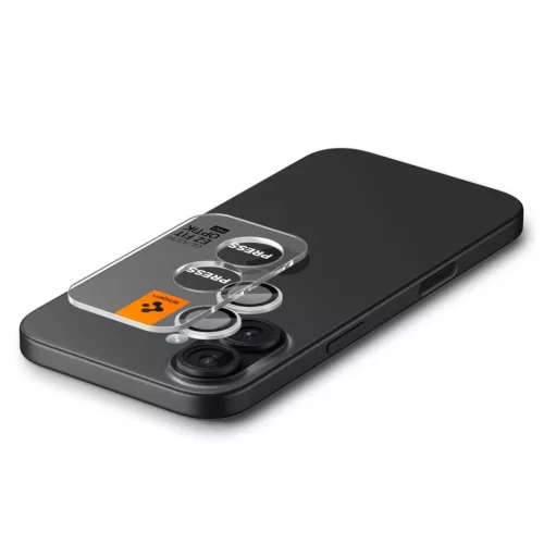 SPIGEN OPTIK PRO GLAS.TR “EZ FIT” kameravédő 2-csomag, iPhone 16 / 16 Plus / 17 készülékhez, ezüst