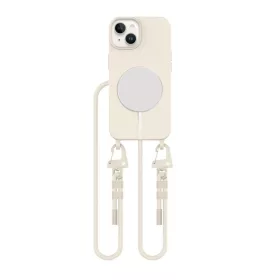   TECH-PROTECT MAGNECKLACE védőtok MAGSAFE iPhone 14 készülékhez kozmikus latte