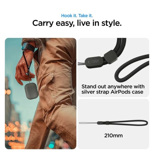 TECH-PROTECT NATURALFIT APPLE AIRPODS PRO 3 készülékhez tok olívzöld