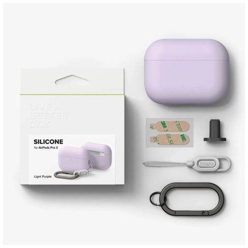 Ringke Silicone Apple AirPods Pro 3 készülékhez tok világos lila
