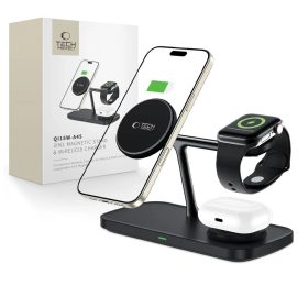   TECH-PROTECT QI15W-A45 3IN1 mágneses MAGSAFE vezeték nélküli töltő fekete