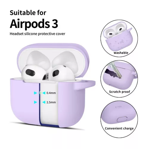 TECH-PROTECT szilikon akasztó Apple AirPods 3 készülékhez levendula