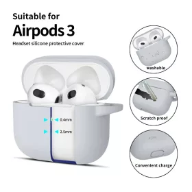  TECH-PROTECT szilikon akasztó Apple AirPods 3 készülékhez, krétaszürke