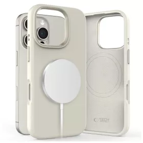   TECH-PROTECT Silicone Pure MagSafe iPhone 16 Pro készülékhez tok Cosmic Latte