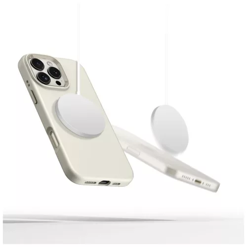 TECH-PROTECT Silicone Pure MagSafe iPhone 16 Pro készülékhez tok Cosmic Latte