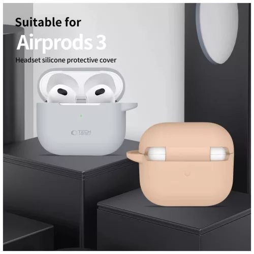 TECH-PROTECT szilikon kampó Apple AirPods 3 készülékhez poros rózsaszín