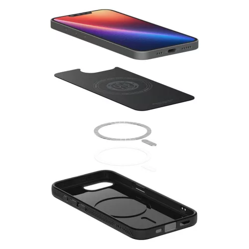 SPIGEN LIQUID AIR MAG MAGSAFE iPhone 16e/17e készülékhez tok matt fekete