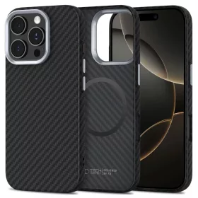   TECH-PROTECT ION CARBON MAGSAFE iPhone 16 Pro készülékhez tok fekete/ezüst