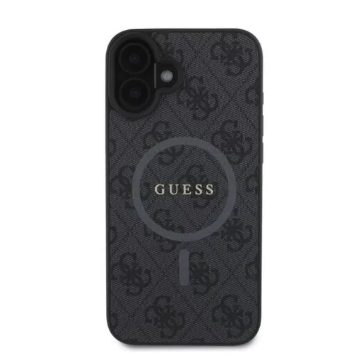 GUESS MagSafe-kompatibilis tok iPhone 16 készülékhez PU 4G Ring Classic Logo fekete
