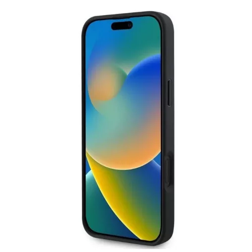 GUESS MagSafe-kompatibilis tok iPhone 16 készülékhez PU 4G Ring Classic Logo fekete