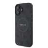 GUESS MagSafe-kompatibilis tok iPhone 16 készülékhez PU 4G Ring Classic Logo fekete