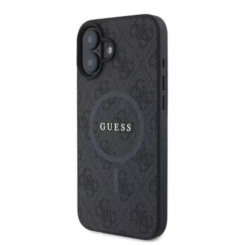 GUESS MagSafe-kompatibilis tok iPhone 16 készülékhez PU 4G Ring Classic Logo fekete