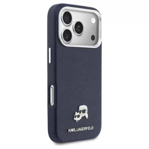 KARL LAGERFELD iPhone 17 Pro készülékhez MagSafe-kompatibilis tok KLHMP17L6PFKCLB PU FW W/ K&C Head Pin kék