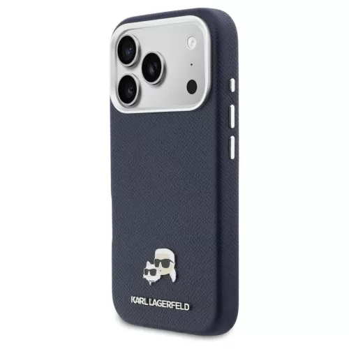 KARL LAGERFELD iPhone 17 Pro készülékhez MagSafe-kompatibilis tok KLHMP17L6PFKCLB PU FW W/ K&C Head Pin kék