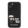 Karl Lagerfeld MagSafe Compatible tok Liquid Silicone Karl and Choupette iPhone 14 Plus készülékhez fekete
