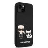 Karl Lagerfeld MagSafe Compatible tok Liquid Silicone Karl and Choupette iPhone 14 Plus készülékhez fekete