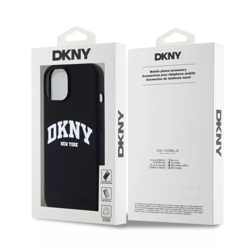 DKNY Liquid Silicone Arch Logo MagSafe tok iPhone 11 készülékhez fekete