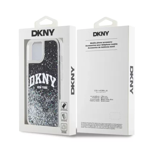 DKNY Liquid Glitter Arch Logo tok iPhone 11 készülékhez fekete