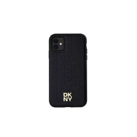   DKNY PU Leather Repeat Pattern Stack Logo MagSafe tok iPhone 11 készülékhez fekete