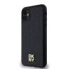 DKNY PU Leather Repeat Pattern Stack Logo MagSafe tok iPhone 11 készülékhez fekete