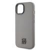 DKNY PU bőr Stack Logo MagSafe tok iPhone 15 készülékhez szürke