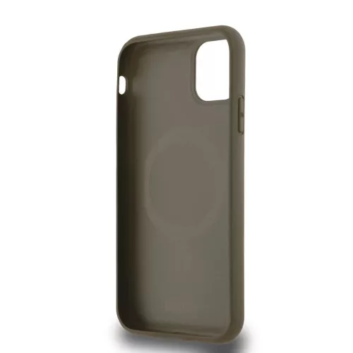 DKNY PU bőr Repeat Pattern Bottom Stripe MagSafe tok iPhone 11 készülékhez barna