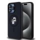Karl Lagerfeld Liquid Silicone Karl and Choupette MagSafe tok iPhone 15 Pro Max készülékhez fekete