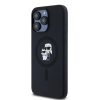 Karl Lagerfeld Liquid Silicone Karl and Choupette MagSafe tok iPhone 15 Pro Max készülékhez fekete