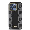 DKNY PU Leather Checkered Pattern Magsafe tok iPhone 15 Pro Max készülékhez fekete