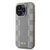 DKNY PU Leather Checkered Pattern Magsafe tok iPhone 15 Pro Max készülékhez bézs