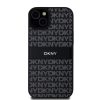 DKNY PU Leather Repeat Pattern Tonal Stripe tok iPhone 15 Plus készülékhez fekete