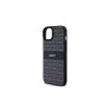 DKNY PU Leather Repeat Pattern Tonal Stripe tok iPhone 15 Plus készülékhez fekete