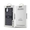 DKNY PU Leather Repeat Pattern Tonal Stripe tok iPhone 15 Plus készülékhez fekete