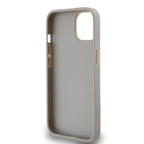 DKNY PU Leather Repeat Pattern Tonal Stripe tok iPhone 14 készülékhez bézs