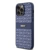 DKNY PU Leather Repeat Pattern Tonal Stripe tok iPhone 14 Pro készülékhez kék