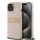 DKNY PU bőr Repeat Pattern Tonal Stripe tok iPhone 15 készülékhez rózsaszín
