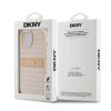 DKNY PU bőr Repeat Pattern Tonal Stripe tok iPhone 15 készülékhez rózsaszín