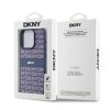 DKNY PU bőr Repeat Pattern Tonal Stripe tok iPhone 15 Pro Max készülékhez kék