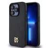 DKNY PU Leather Repeat Pattern Stack Logo MagSafe tok iPhone 13 Pro készülékhez fekete