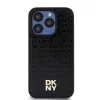 DKNY PU Leather Repeat Pattern Stack Logo MagSafe tok iPhone 13 Pro készülékhez fekete