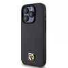 DKNY PU Leather Repeat Pattern Stack Logo MagSafe tok iPhone 13 Pro készülékhez fekete