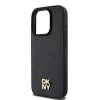 DKNY PU Leather Repeat Pattern Stack Logo MagSafe tok iPhone 13 Pro készülékhez fekete