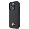 DKNY PU Leather Repeat Pattern Stack Logo MagSafe tok iPhone 14 Pro Max készülékhez fekete